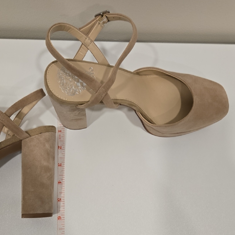 Vince Camuto Tan Suede Heels *NWOT* 4.63 Inch Heels - Picture 3 of 16